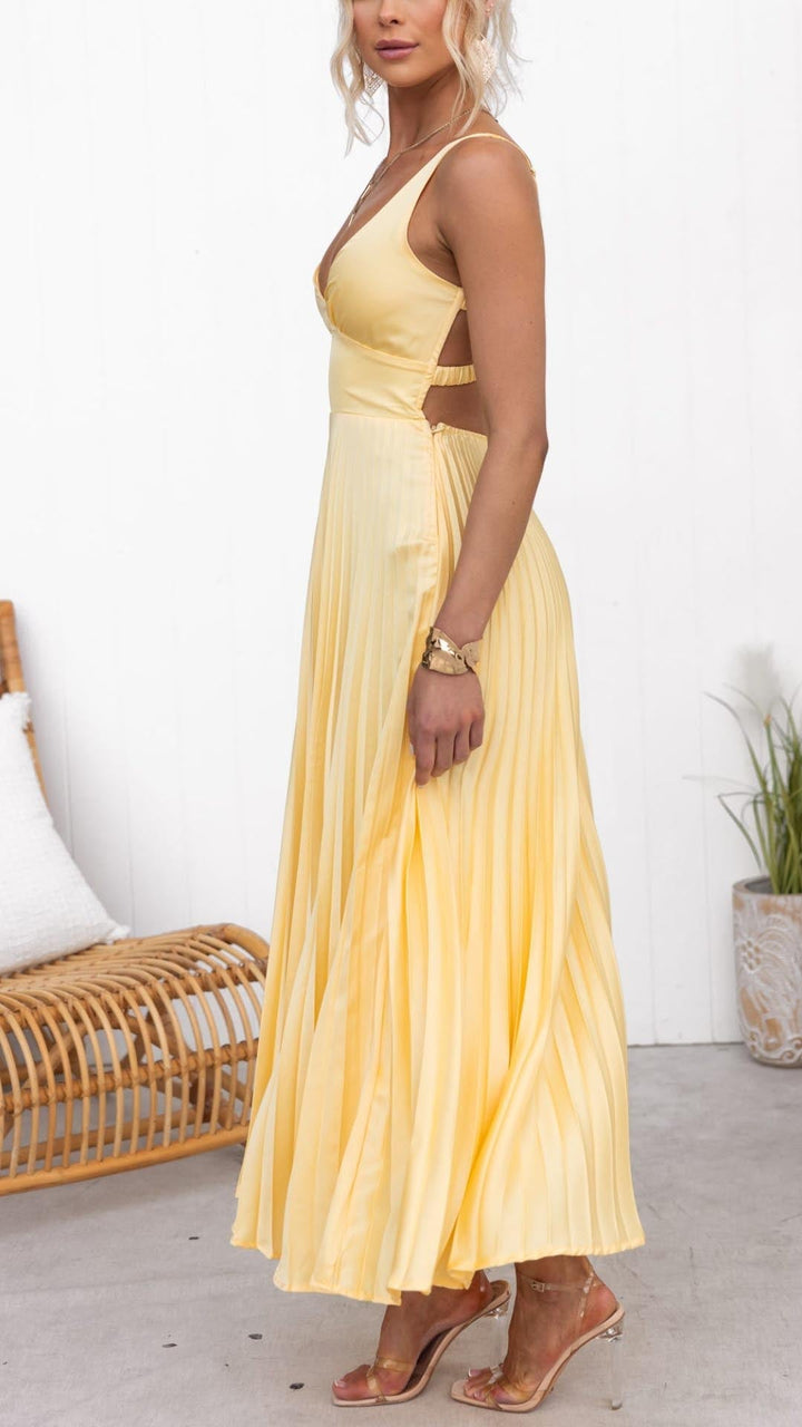 Sonja | Elegantes plissiertes Maxikleid